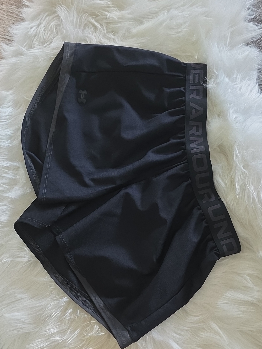 Under Armour Women's Black Athletic Running Shorts with Branded Waistband
